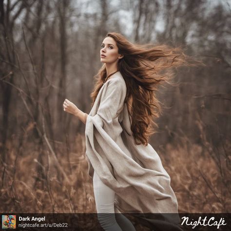 Woman With Hair Blowing In The Wind, Long Hair Blowing In The Wind, Long Hair In The Wind, Windblown Hair, Hair Blowing In The Wind, Texture Studies, Hair Practice, Scene Reference, Running Hairstyles