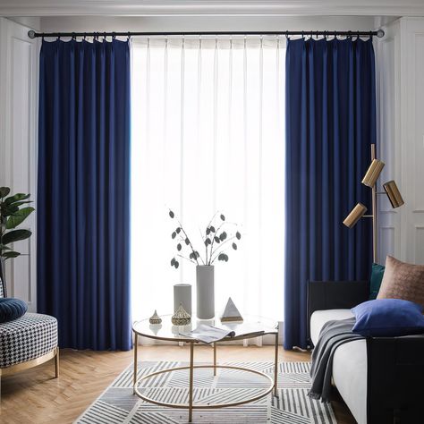 Blue velvet curtains