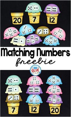 Math can be very difficult and frustrating for some children. Because of this, it is important to have FUN, hands-on activities for students. These activities can be used to help introduce, teach, and/or review important concepts that are being taught. These Matching Numbers with Ice Cream are perfect to use in your classroom to help students continue to practice numbers and counting. Eyfs Maths, Daily Five, Matching Numbers, Math Addition, Ice Cream Cones, Early Math, Math Workshop, Mental Math, Math Numbers