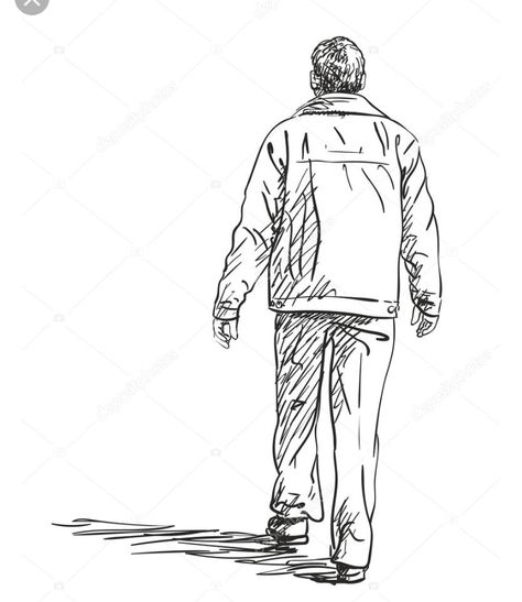 Drawing People Walking, Guy From Behind, Walking Man, Man Sketch, Person Drawing, People Walking, Grunge Art, Icon Illustration, Drawing People