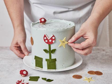 Super Mario Torte - Torte schmücken Super Mario, Fondant, Mario