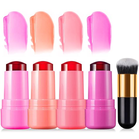 PRICES MAY VARY. 【Milk Jelly Tint Blush Stick】The cooling water jelly tint can build watercolor makeup, moisturizing natural lip and cheek stain stick, giving you a buildable watercolor finish that's quick to apply and stays put when it dries. 【Multi-use】The Multi-Use cooling water jelly blush tint can not only moisturizes lips, but also can be used as a blush and eyeshadow. Jelly texture that glides on for a sheer, buildable burst of color. 【Moisturing & Longlasting】Cooling jelly tint is a natu Jelly Makeup, Milk Jelly, Jelly Lipstick, Glossier Lip Gloss, Makeup Supplies, Cheek Stain, Makeup Pallets, Makeup Package, Pretty Ear Piercings