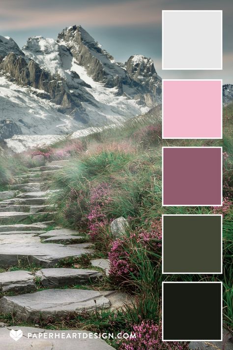 Matching Colours Color Balance, Pink Fall Color Palette, Color Palette With Pink, Dusty Color Palette, Pink And Green Colour Palette, Magenta Color Palette, Forest Color Palette, 4 Color Palette, 6 Color Palette