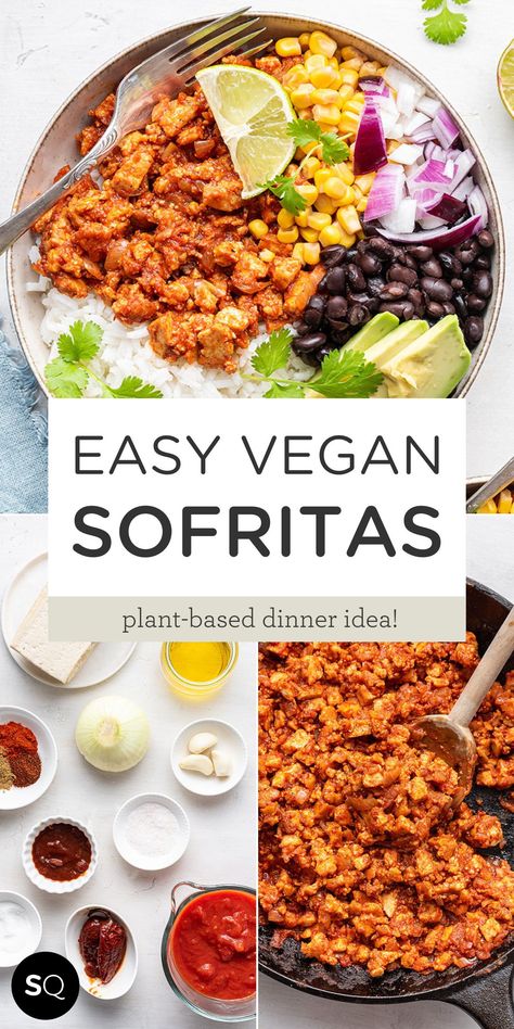 This recipe for Chipotle-style tofu sofritas will be your new go-to for burritos, salads, tacos, and more! It’s packed with protein, perfectly spiced, and naturally vegan. To make sofritas doable for a weeknight dinner, I streamlined the sofrito ingredients and the process, but the results are every bit as flavorful as the original. You’ll get plenty of smokiness, just enough heat, and that irresistibly chewy tofu texture that makes Chipotle sofritas so popular. Vegan Sofritas | Simply Quinoa Tofu Sofritas Recipe, Wife Meals, Sofritas Tofu, Tofu Sofritas, Vegan Sofritas, Sofritas Recipe, Chipotle Sofritas, Best Healthy Dinner Recipes, Vegan Burrito