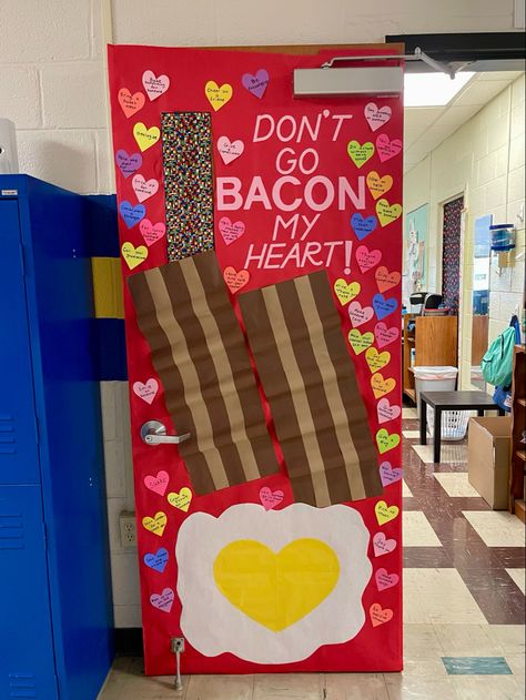 Don’t Go Bacon My Heart, Nursing Home Door Decorations Ideas, Office Board Ideas, Nurse Door Decorations, Heart Doctor, Office Board, Teacher Door Decorations, Valentine Door Decorations, Bulletin Boards Theme