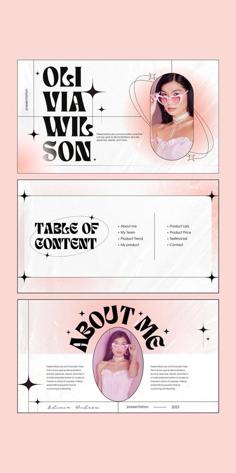 Beauty Design Graphic, Canva Ideas Design Template, Gradient Portfolio, Graphic Design Portfolio Ideas, Ig Post Design, Gradient Presentation, Minimalist Design Graphic, Canva Gradient, Canva Slides