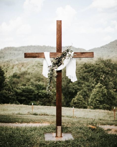 Ceremony Cross, Wedding Design Board, Wedding Walkway, Wedding Arbors, White Wedding Theme, Wedding Cross, Future Wedding Plans, Fall Wedding Decorations, September Wedding