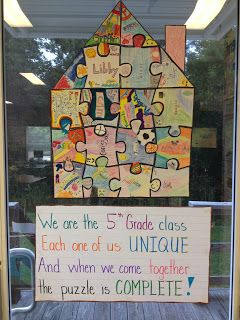 In 5th Grade with Teacher Julia: Puzzle "Peaces" an activity that focuses on acceptance Community Activity, Classroom Community Activities, 5th Grade Classroom, Community Activities, Beginning Of The School Year, 1st Day Of School, Team Building Activities, Classroom Community, Beginning Of School