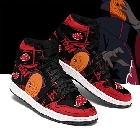 Naruto Shoes, Anime Sneakers, Anime Custom, Air Jordan 1s, Basket Style, Jordan 1s, Exclusive Shoes, Jordan Sneakers, Shoes Sport