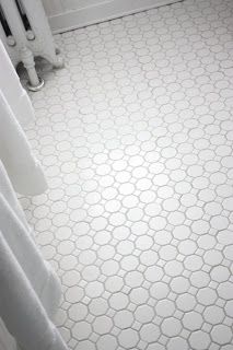 If you have followed the bathroom project (also known as the #$#@## Bathroom Project) from the very beginning , or read any of the three col... White Octagon Tile Bathroom, Octagon Tile Bathroom Floor, Octagon Tile Bathroom, Ceiling Beadboard, White Ceramic Floor, Plywood Wall Paneling, Ceramic Floor Tiles Living Room, Octagon Tile, Beadboard Bathroom