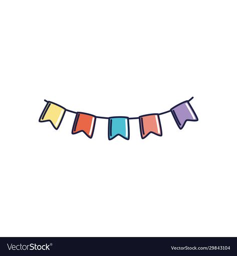 Flags Illustration, Eleven Stranger Things Drawing, Flags Decoration, Happy Birthday Flag, Happy Birthday Garland, تزيين دفاتر, Party Vector, Flag Drawing, Flag Illustration