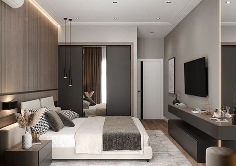 Small Modern Bedroom, Bedroom Behance, Industrial Bedroom Design, Luxe Bedroom, Modern Luxury Bedroom, Modern Bedroom Interior, Wardrobe Design Bedroom, Bedroom Bed Design, Bedroom Wardrobe