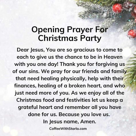 Christmas Morning Prayer, Opening Prayer For Christmas Party, Christmas Prayers For Dinner, Christmas Prayer Family, Prayer For Christmas Party, Christmas Prayer For Family, Lunch Prayer, Christmas Dinner Prayer, A Christmas Prayer