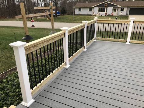 Get a beautiful railing at a fraction of the price with our Closeout Railing items! We offer an assortment of discounted railings and railing components to complete the design of your dream deck. Act quickly - once these items sell out, they will no longer be available. Drink Rail, Glass Railing Deck, Deck Rails, Deck Railing Systems, Aluminum Railing Deck, Composite Deck Railing, Dream Deck, Deck Posts, Deck Projects