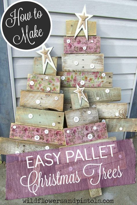 Easy Pallet Crafts, Pallet Crafts To Sell, Upcycled Christmas Decor Diy Ideas, Wood Craft Ideas To Sell, Pallet Christmas Projects, Christmas Handmade Decorations, Diy Ideas Christmas, Christmas Crafts To Sell Bazaars, Pallet Christmas Trees