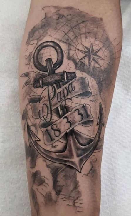 Anchor Sleeve Tattoo Woman, Navy Veteran Tattoo, Anchor Tattoo Design For Men, Anchor Sleeve Tattoo, Baby Tattoo For Dads, Navy Anchor Tattoos, Naval Tattoos, Lifeline Tattoos, Traditional Anchor Tattoo