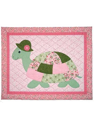 This applique quilt pattern is great for those just starting out or new to applique techniques. You can use scraps from you stash to make the darling turtle scrappy, or buy yardage to make it more uniform. Directions are included for adding extra bor... Turtle Quilt Pattern, Turtle Patterns, Interesting Quilts, Turtle Quilt, Pink Turtle, Quilt Blankets, Quilts Decor, Applique Quilt Patterns, Quilt Care