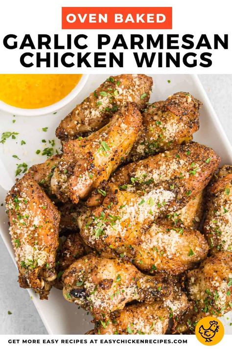 Dry Rub Garlic Parmesan Wings, Lemon Parmesan Chicken Wings, Grilled Chicken Wing Recipes, Garlic Parmesan Dry Rub, Easy Garlic Parmesan Wings, Parmesan Wings Baked, Baked Garlic Parmesan Chicken Wings, Wings Recipe Oven, Chicken Wings Recipe Oven