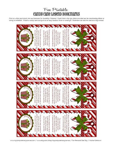 Candy Cane Legend Bookmarks - I can use these when we do the 25 days of RAK's Candy Cane Printable, Tags Printable Free, Candy Cane Story, Candy Cane Poem, Candy Cane Legend, Bookmark Printable, Candy Cane Crafts, Christmas Bookmarks, Bookmark Printing