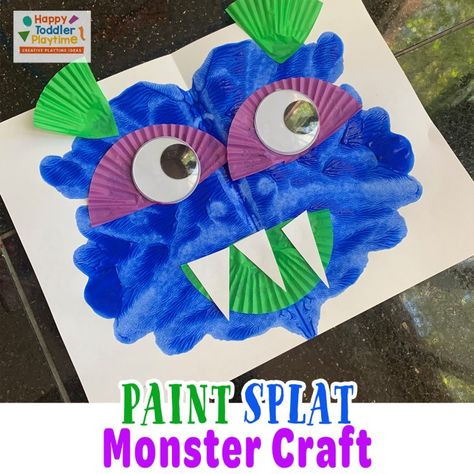 Pre K Monster Craft, Silly Monsters Preschool, Monster Art For Preschool, Monsters For Preschoolers, Monster Prek Activities, Monster Art Activities For Preschool, Monster Theme Classroom Preschool, Splat Monster Art, M Is For Monster Preschool