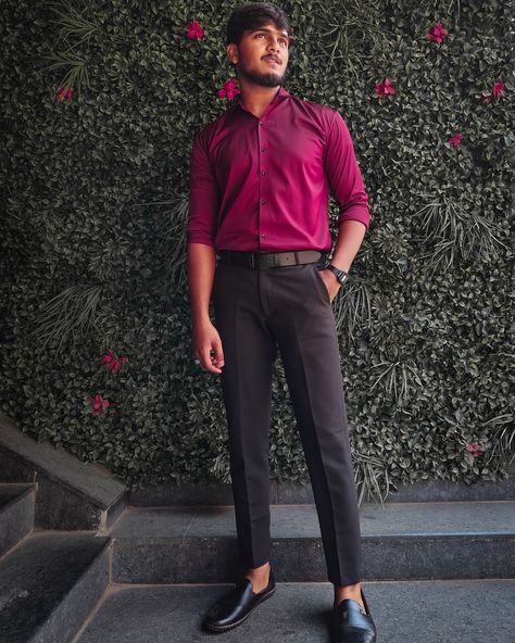 #maroonshirt Maroon Shirt Outfit Men, Akka Mahadevi, Maroon Shirt Outfit, Raj Kumar, Shirt Outfit Men, Photoshop Backgrounds Free, Maroon Shirts, Formal Mens Fashion, Fall Outfits Men