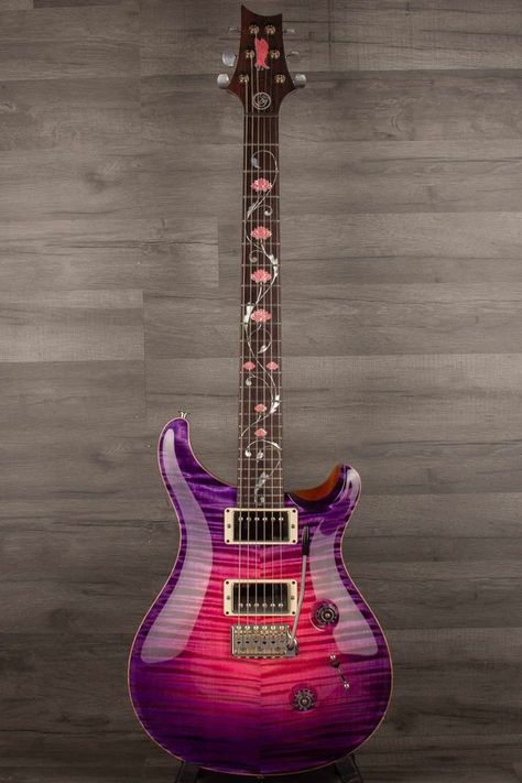 PRS Private Stock Orianthi Limited Edition (Blooming Lotus Glow) ps#10230 Cute Electric Guitars, Lotus Vine, Fun Beauty Products, Guitar Play, Prs Guitars, Signature Guitar, Wall Of Sound, Electric Guitar Design, Guitar Obsession