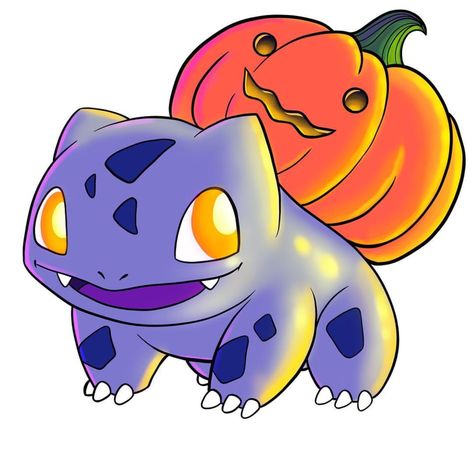 Bulbasaur - Pumpkinsaur, Pokemon Halloween Halloween Bulbasaur Tattoo, Halloween Pokemon Drawing, Halloween Pokemon Tattoo, Halloween Pokemon Art, Pumpkin Bulbasaur, Bulbasaur Pumpkin, Halloween Bulbasaur, Manga Halloween, Halloween Pokemon