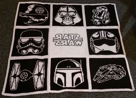 Star Wars Blanket – createmarvelous Star Wars Blanket Crochet Pattern, Star Wars Blanket Crochet, Cartoon Crochet, Star Wars Blanket, Star Wars Crochet, Crocheted Things, Star Wars Crafts, Crochet Tunisian, Crochet Star