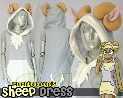 Sheep Dress by lemonbrat Hoodie Ears, Sheep Ears, Sims 4 Mods Clothes, Anime Merchandise, Ts4 Cc, Sims 4 Clothing, Sims Mods, Sims 4 Mods, Farm Animal