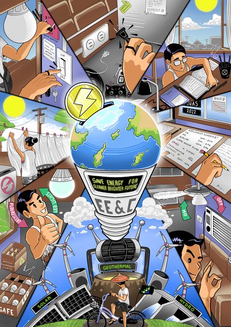 Cybersafety Poster, Good Governance Poster Drawing, Nature Graphic Design Poster, Nature Poster Making, Save Energy Poster Creative, Poster About Technology, Digital Poster Ideas Canva, Poster Making Ideas Creative, Globalisation Poster