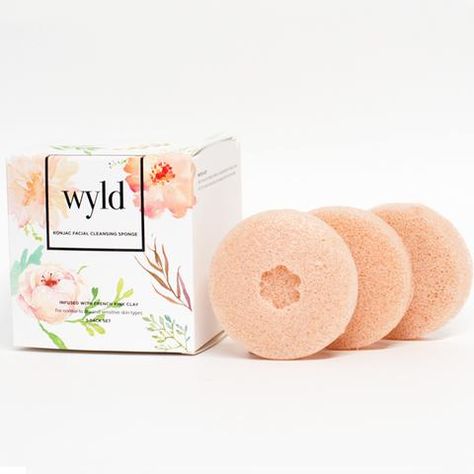 WYLD KONJAC SPONGE - FRENCH PINK CLAY - 3 PACK SET Konjac Plant, French Pink Clay, Exfoliating Sponge, Konjac Sponge, French Pink, Alcohol Free Toner, Healthy Oils, Flaky Skin, Pink Clay