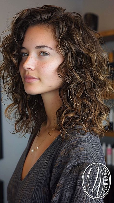 "Elegant Transformations: Gorgeous Hairstyles and Haircuts for Women Over 50. Rediscover Your Radiance! Timeless Looks for Timeless Beauty. Long Curly Lob Haircut, Shoulder Length Wavy Hair Natural, Medium Length Fine Curly Hair, Round Wavy Haircut, Curly Collarbone Length Hair, Short Curly Haircuts Shoulder Length, Curly Mom Haircut, Haircut Wavy Curly Hair, Layer Curly Haircut