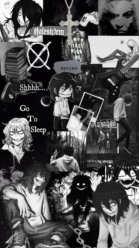 if anyone likes #halestorm and #jeffthekiller this is 4 u Fictional Characters Wallpaper, Jeff The Killer Wallpaper, Emo Wallpapers, Creepypasta Videos, Creepypasta Wallpaper, All Creepypasta Characters, Creepy Smile, Creepy Pasta Family, Smile Wallpaper