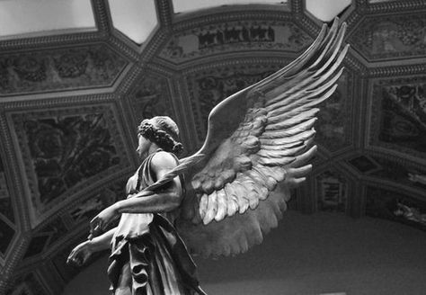 P I N T E R E S T @patriciaperusko Angel Statue, An Angel, Angel, Statue, Black And White, White, Black