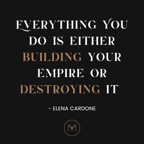 Build Your Empire Quotes, Elena Cardone Quotes, Building An Empire Quotes, Ethic Quotes, Elena Cardone, Empire Quotes, Work Ethic Quotes, Build An Empire, Quotes Work