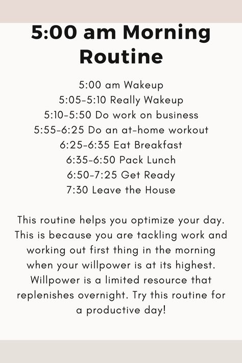 This amazing routine will certainly help you optimize your day! #health #healthy #productive #morningroutine #morning Daily Routine Schedule 5am, 30 Minute Morning Routine, Morning Fitness Routine, 6:00 Am Morning Routine, 5:00 Am Morning Routine, 5:00 Am Aesthetic, After Work Routine, 5am Morning Routine, 5 Am Morning Routine