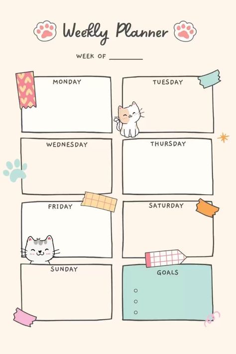 Weekly planner aestheticplanner 617 kidsdailyplanner #plannerpagesprintablefree #studentplannerprintable💐 Study Planner Printable Free, خريطة ذهنية, Weekly Planner Free Printable, Study Planner Printable, Weekly Planner Free, Student Planner Printable, Week Planner, Print Planner, Calendar Organization