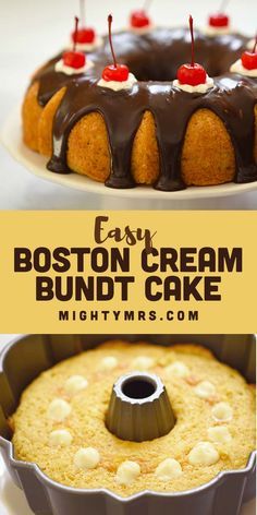 Boston Cream Pie Bundt Cake, Boston Cream Bundt Cake Recipes, Bundt Pudding Cake Recipes, Bundt Cakes With Filling, Filled Bundt Cake Recipes From Mix Boxes, Cream Filled Bundt Cake, Boston Cream Birthday Cake, Bundt Cake Filling Ideas, Cheap Dinners To Feed A Crowd