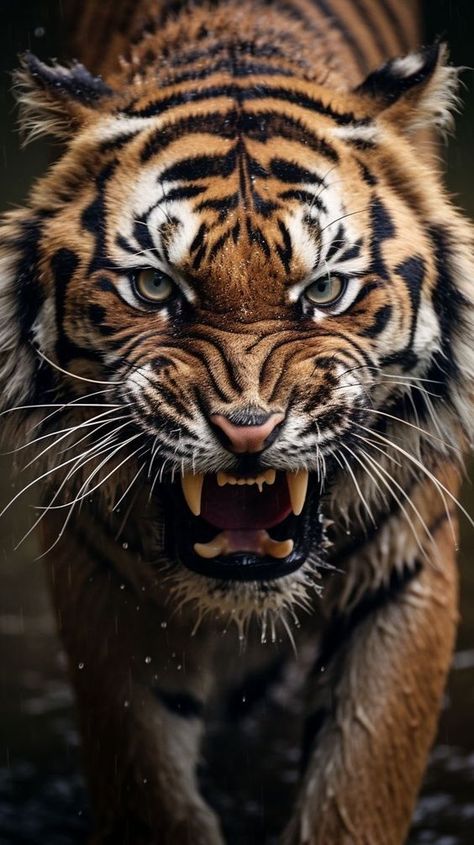 Tiger Front View, Animal Predators, Tiger Profile, Tigre Y Dragon, Tiger And Lion, Intense Stare, Tiger Photo, Big Cat Species, Tiger Photography