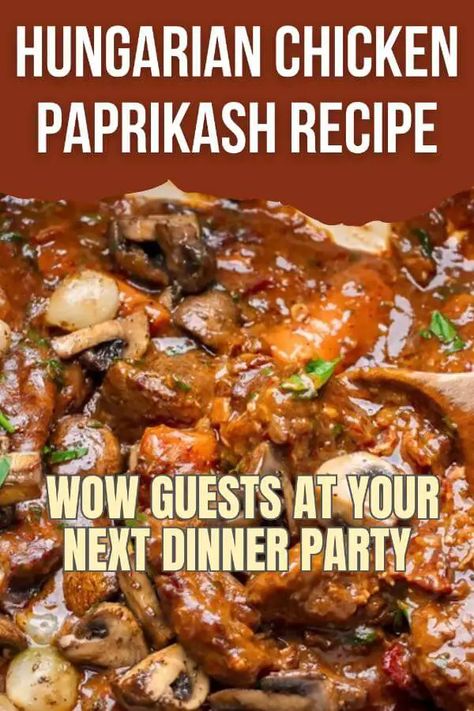 Hungarian Chicken Paprikash Recipe - I Haven't Eaten Chicken So Delicious! Chicken Paprikash Hungarian, Chicken Paprikash Recipe, Hungarian Chicken Paprikash, Paprikash Recipe, Hungarian Chicken, Meat And Potatoes Recipes, Paprika Recipes, Chicken Paprikash, Homemade Tartar Sauce