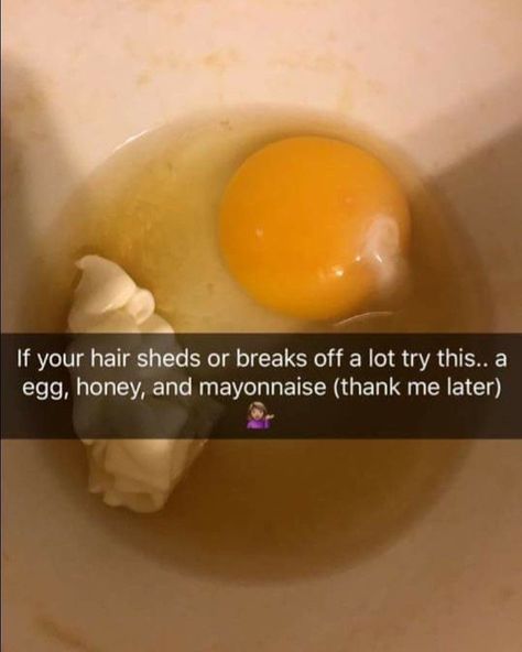 Dm For Cheap Promo📥💰 on Instagram: “? Dm for $5 promo/shoutout✨” Eggs And Mayo For Hair, Mayo Hair Mask Before And After, Egg Mayo Honey Olive Oil Hair Mask, Hair Mask Without Honey, Egg Hair Mask For Damaged Hair, Egg And Mayo Hair Mask, Mayonaise Hair Mask, Egg Hair Masks For Hair Growth, Diy Hair Mask For Damaged Hair