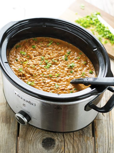 Crockpot Curry, Crock Pot Curry, Curry Lentils, Cook Lentils, Velveeta Recipes, Cooking Red Lentils, Vegan Crockpot Recipes, Vegan Crockpot, Chili Dip