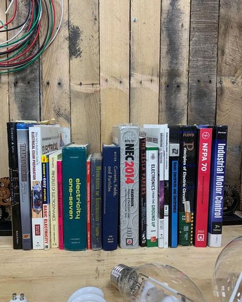 ELECTRICIAN U ⚡️ CREW on Instagram: "Hey y’all! What book do you guys recommend for me to add to my library? Looking for something new. Let me know! #books #library #NEC #wiring #bulbs #reading #Electricianshit #electricianstuff #electrician #electricians #electricianlife #electricianslife #sparkylife #sparky" Electrician Aesthetic, Vision Board Pics, Books Library, Electric Circuit, My Library, What Book, Let Me Know, Something New, Good Books