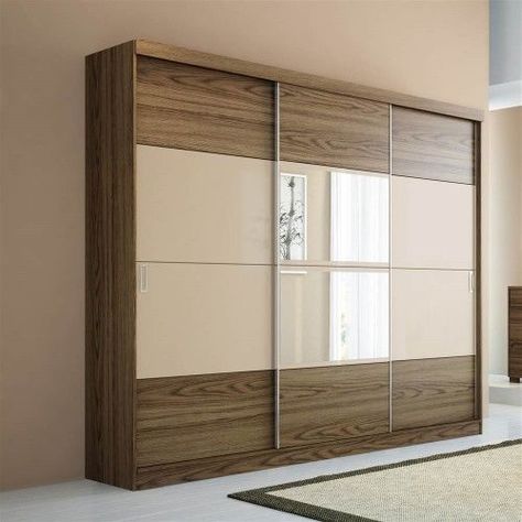 Sliding Wardrobe Designs, Small Closet Door Ideas, Sliding Door Wardrobe Designs, Wooden Wardrobe Design, Closet Small Bedroom, Bedroom Closet Storage, 4 Door Wardrobe, Armoire Dressing, Wardrobe Door Designs