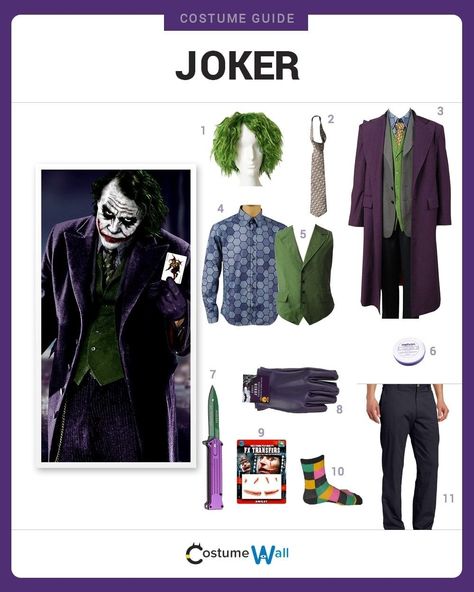 Diy Joker Costume, Dark Knight Joker Costume, The Joker Costume, Female Joker Costume, Joker Dress, Joker Outfit, Joker Halloween Costume, Batman Movies, Female Joker