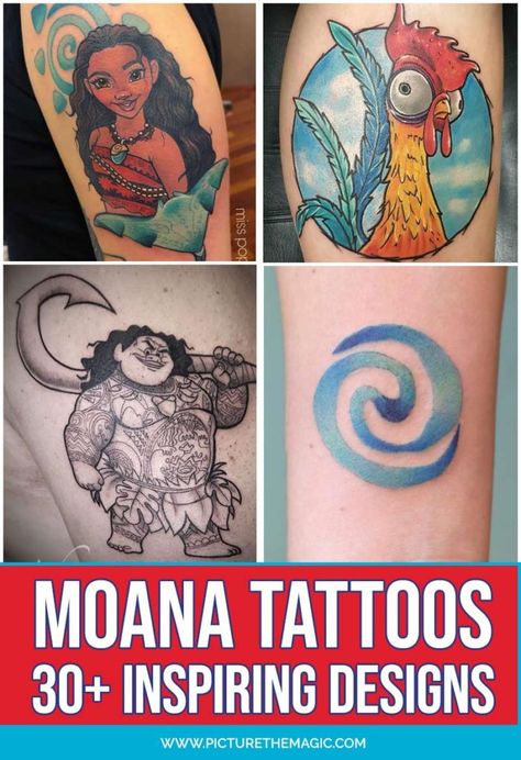 30 Inspiring Moana Tattoo Ideas Here are the best Moana tattoo ideas for 2020! Get inspired by these tattoo designs of our bold princess from Motunui. The post 30 Inspiring Moana Tattoo Ideas can be found on Picture the Magic. Picture the Magic - Disney Cruise Advice, Tips, and Planning Maui Tattoos Moana, Moana Tattoos, Disney Tattoos Quotes, Maui Tattoo, Fishing Hook Tattoo, Maui Moana, Hook Tattoos, Disney Sleeve Tattoos, Stingray Tattoo