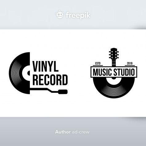 Record Company Logo, Vinyl Icon, Record Logo, Music Band Logo, Record Label Logo, Template Music, Dj Studio, Vinyl Dj, Lounge Logo