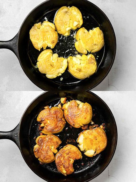 Cook Potatoes, Sweet Potato Dishes, Smashed Potatoes Recipe, Crispy Smashed Potatoes, Food Lab, Smashed Potatoes, How To Cook Potatoes, Serious Eats, Potatoes Recipe