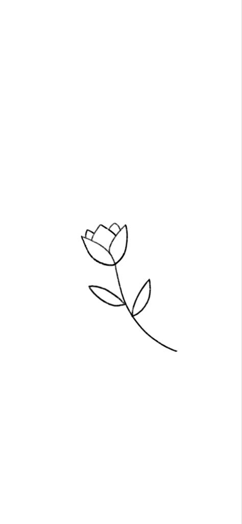 Easy Flower Tattoo Designs, Simple Female Tattoos Ideas, Mini Flower Tattoo Simple, Small Cute Drawings Easy Flowers, Small Simple Tattoos Flowers, Tulip Simple Tattoo, Simple Outline Tattoos For Women, Basic Tattoo Designs For Beginners, Basic Tattoo Designs Stencils