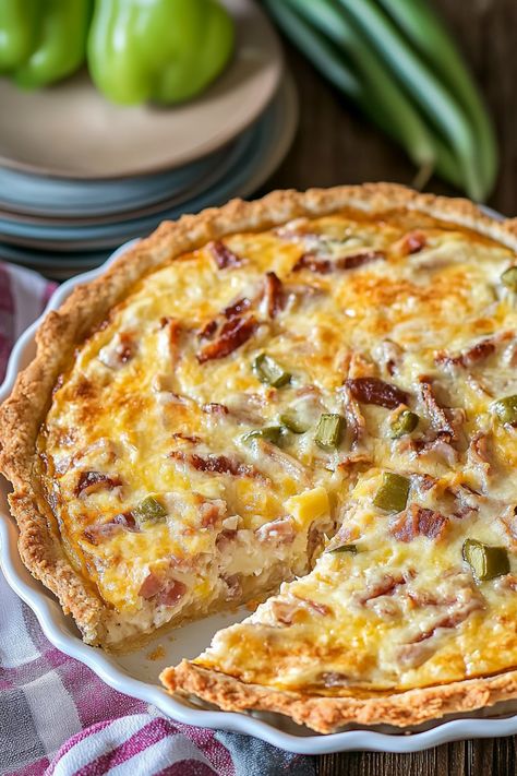 High Protein Quiche, Protein Quiche, Breakfast Quiche Recipes, Healthy High Protein Meals, Quiche Recipe, Breakfast Quiche, Flaky Pie Crust, Ham Cheese, Brunch Dishes